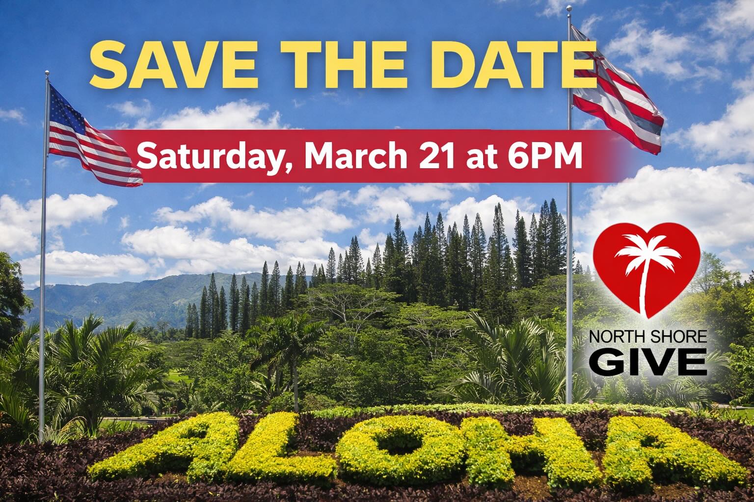 Save the Date event, March 21, 6PM, North Shore.